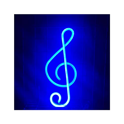 AIDELAI Carteles de neón Nota Musical Señales Baterías/Lámpara USB LED de neón para Fiesta de Bares Boda de Navidad (Color : Azul) Cover