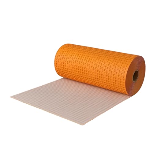 Entkopplungsmatte aus Polyethylen-Kunststoff mit elektrischer Membran, wasserdicht und permanent, für Boden, 30 m, Orange (1 m x 30 m = 30 m²)