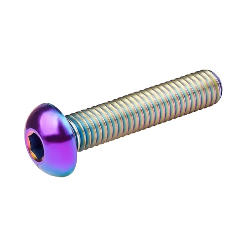 Image of Titanium Bolt M4x6 8 10 12 15 20mm Hex Head Screws for Bicycle Pack of 4 (Rainbow, M4x20mm)