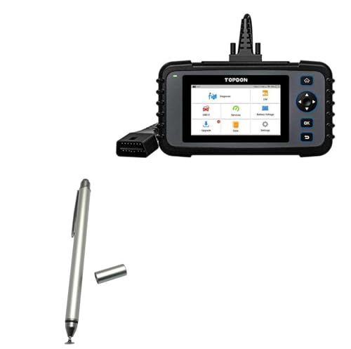 BoxWave Stylus Pen Compatible with Topdon Artidiag600 (5 in) - DualTip Capacitive Stylus, Fiber Tip Disc Tip Capacitive Stylus Pen - Metallic Silver