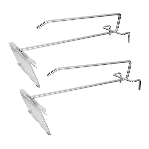 HOMOCONO 2 Sets of Display Shelf Hooks Easy-to-Install Mall Wall Hook Labels Metal Pegboard Hooks