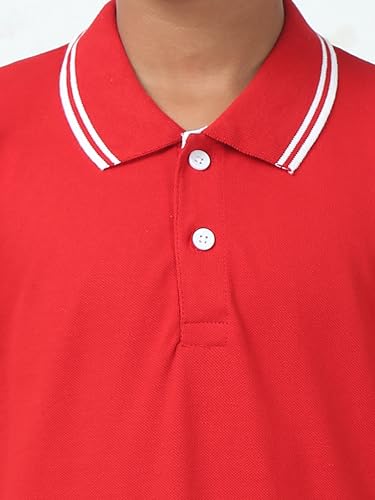 Image of Cotton Polo T-Shirt for Kids Boys Girls Half Sleeve, Regular Fit Tees for Boys Collared Casual Tshirts | Soft & Breathable Biowash Fabric | Half Sleeve