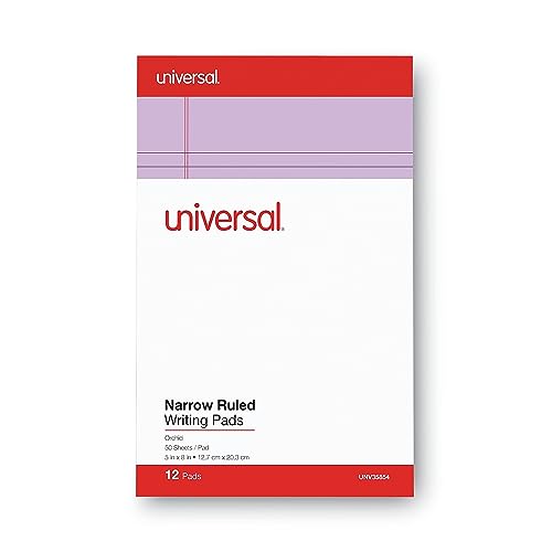 Bloc-notes perforé universel coloré Unv35854 avec feuilles détachables de couleur