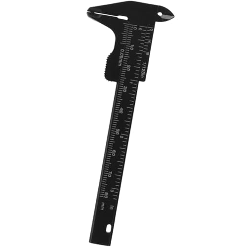 TOYZFRIENDY Regla Deslizante para Medir Cejas 80 MM Calibrador de Plástico Negro Portátil Herramienta Precisa para Maquillaje y Microblading Facial