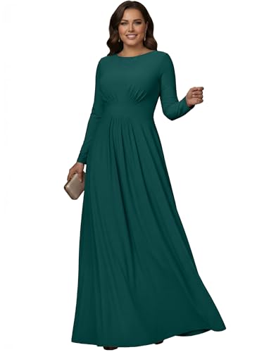 Image of KOH KOH Womens Long Sleeve Flowy Modest Elegant Evening Maxi Dress Gown