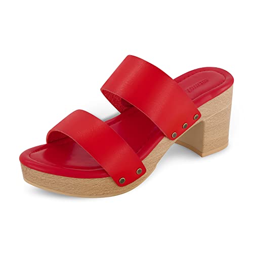 CUSHIONAIRE Women's Sky Faux Wood Sandal +Comfort Foam & LiteSole Technology
