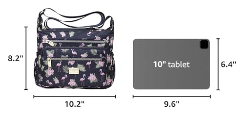 Image of Crossbody Bags for Women Multi Pocket Shoulder Bag Waterproof Nylon Messenger Purses and Handbags