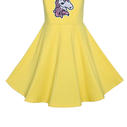 Image of Sunny Fashion Girls Dress Colorful Striped Knitted Cotton Stretch School