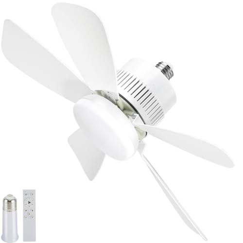 Socket Light Fan with Remote (Pairing Required), Socket Breeze Ceiling Fan, Screw in Fan and Light...