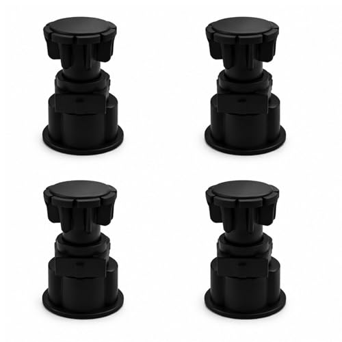 Image of VOLO Pack of 4 Adjustable PVC Sofa Leg, Furniture Legs, Cabinet Leveler Legs, Adjusts from 3-4 /5 inch to 5 inch, Replacement Leg for Sofa, Couch, Chair & Cabinets | Black