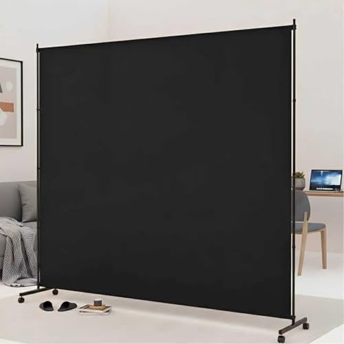 Large Single Panel Room Divider, 73' x 75' Freestanding Privacy Screen with Wheels, Thickened Fabric Partition Wall for Room Separation, Portable Room Separator for Indoor Office, Bedroom,Patio