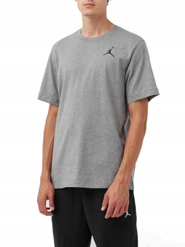 NIKE M J Jumpman EMB SS Crew T-Shirt, Carbon Heather/Black, Hombre
