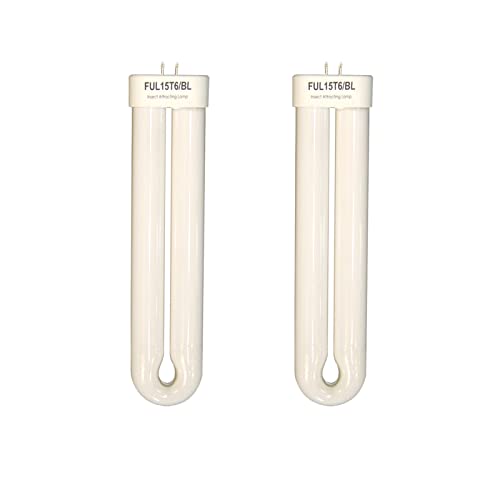 2 Pack Ful15W Bl (Bf-35) Fluorescent Black Light Bulb Replacement Compatible Flowtron Bk-15D,Hemiua Zap T6 Pro,Blackflag Bb-15Wht,Stinger U/V15, Fp15, Tz15, U Shaped Twin Tube Bulb For T6 T8 T9 #TOP2