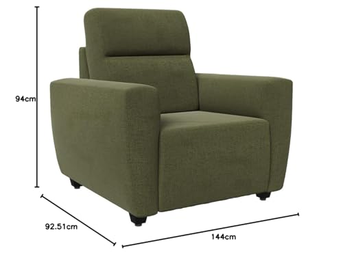 Image of Wakefit Sofa Set | 3 Year Warranty | Sofa 4 Seater, 4 Seater Sofa for Living Room, Wooden Sofa Set, Sofa Set 2+1+1 Seater - Belize(Reflection : Green)