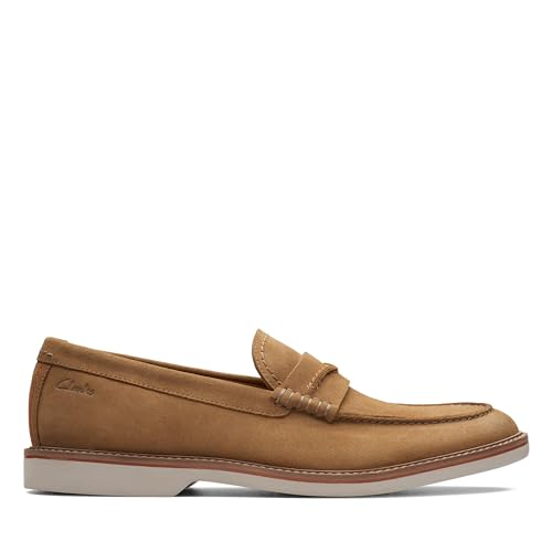 Image of Clarks Mens Atticus Ltslip Dark Sand Suede Loafer