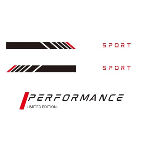 JJ LMS Autocollants Voiture Tuning - Pack 5 Autocollants en Vinyle (Rouge)