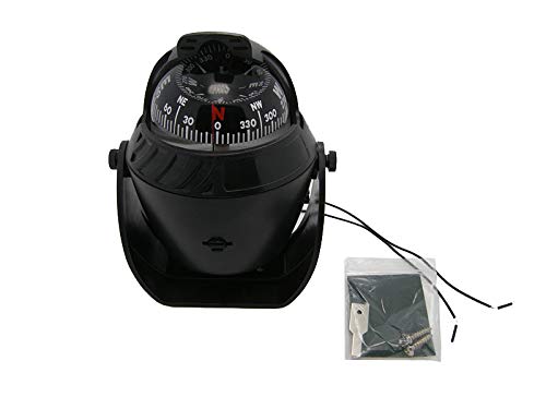 ZONCENG Luz LED de brújula marina para vela Vehículo coche barco navegación luces (negro)