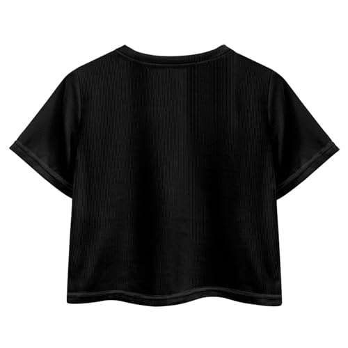 Image of Kids T Shirt Short Sleeve Crop Tops for Girls Summer Clothes Pullover Tees Shirt 5-14