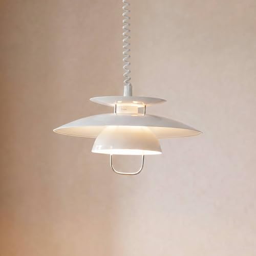 Lámpara colgante de cocina blanca Nadija lámpara de techo metal E27