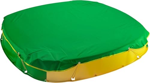 BURI Premium Sandkastenabeckung Buddelkistenabdeckung in Grün für Sandkästen mit 150 x 150 x 20 cm, hochwertig verarbeitet, wetterfest und robust