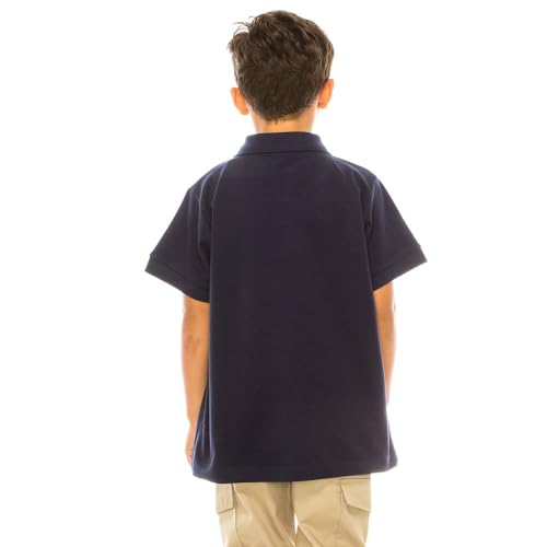 Image of unik Boy's Premium Quality Pique Polo Uniform Shirt Short Sleeve White Sky Blue Navy Hunter Green Burgundy Black Red