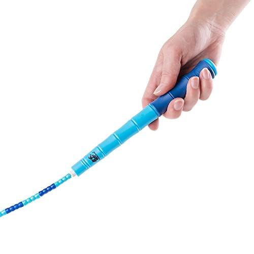 Buddy Lee Springseil mit Perlen – blaue, bambusförmige Griffe,weiche TPU-Perlen, hochdichtes Nylonseil,perfekte Wahl für Schulen,ideal für Seilfreigabe,Kinder und Erwachsene