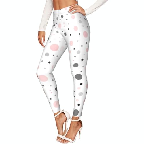 Leggings de compresión suaves que estilizan sin oprimir, mallas cómodas de lunares rosa