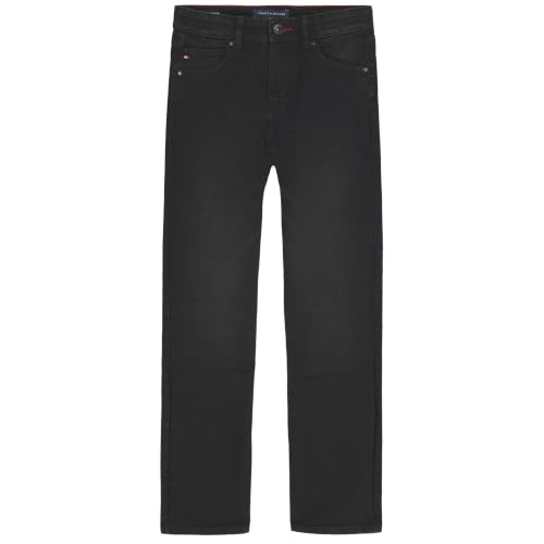 Image of Tommy Hilfiger Boys' 5-Pocket Stretch Slim Straight Leg Denim Jean, Zipper Fly & Button Closure