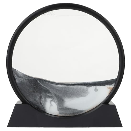 Reloj De Arena De Pintura De Arena 3D Agua Juguete Nuclear Tapa Decoración para Oficina Removedor De Arena para La Playa Foso De Arena Decoración del Hogar Black Abdominales Happyyami