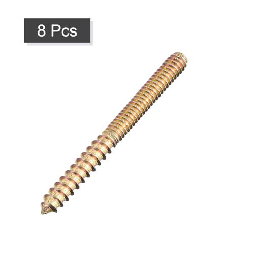 Image of uxcell 1 /4-20x2-3 /4 Hanger Bolts, 8pcs Double Ended Screws Wood Dowel Screws for Furniture