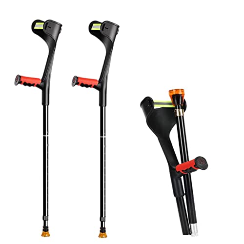 GHARAZ 1 Paire Béquilles Pliantes pour Avant-Bras (Manchette Fermée), Béquilles de Marche Réglables en Hauteur, Béquilles Orthopédiques pour Adultes,...