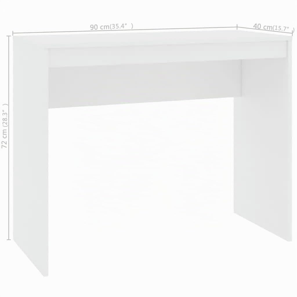 vidaXL Scrivania 90x40x72 cm, Legno ingegnerizzato, Bianco, Postazione computer, Home office, Dormitorio, Corridoio, Soggiorno & Camera, Scrivania studio, Tavolo console