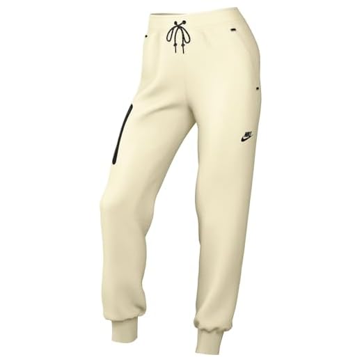 Nike Sportswear HV6779-110 Tech Pantalon de Jogging en Polaire avec Taille Moyenne pour Femme Pale Ivoire/Noir Taille L
