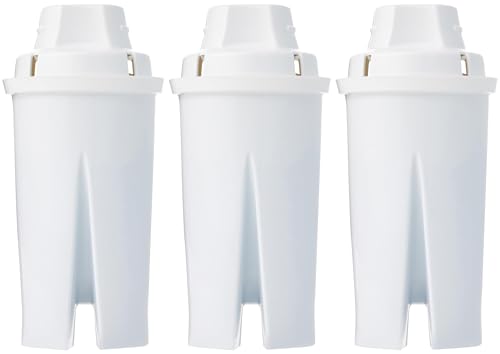 Listado de Filtros - 5 favoritos. 43 Amazon Basics - Filtros de agua de repuesto para jarras, compatibles con Brita, sin BPA, dura dos meses o 151 l, paquete de 3