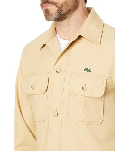 Lacoste Men's Long Sleeve Overshirt Fit Button Down Shirt W/Two Front Pockets3