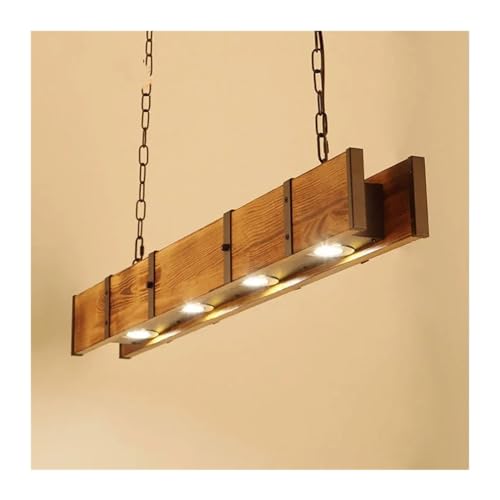 Lampe pendante en bois vintage américain pour salle à manger et bar