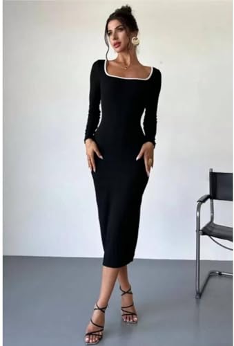 Image of KOTTY Women's Flowy Midi Round Neck Plus Size Dress