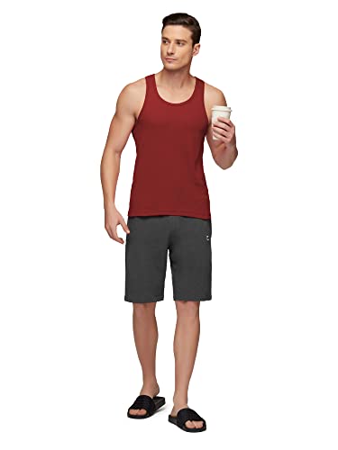 Image of XYXX Men's 100% Combed Cotton Ribbed Regular Fit Solid Round Neck Vest | Anti Bacterial Finish, Racer Back Baniyan for Man, Tag Free Comfort Man's Inner