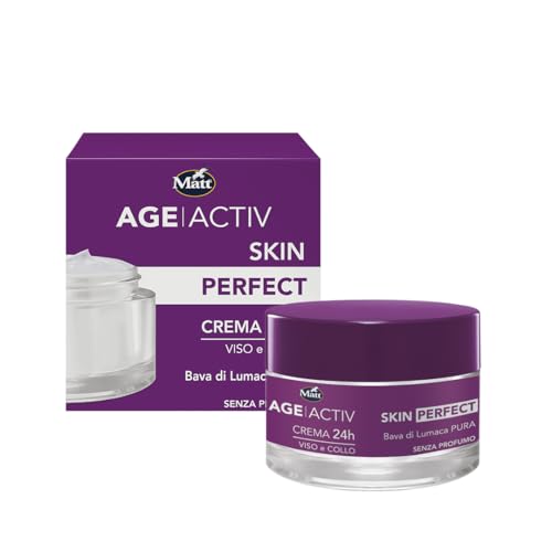 Matt, Ageactiv Skin Perfect, Crema Viso E Collo, Con Bava Di Lumaca Pura, Rigenera La Pelle, Rallenta L'Invecchiamento Cutaneo, Uniforma L'Incarnato, 