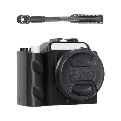 Agarre de camara 360 grados para viajes con tapa protectora y correa de muneca comoda