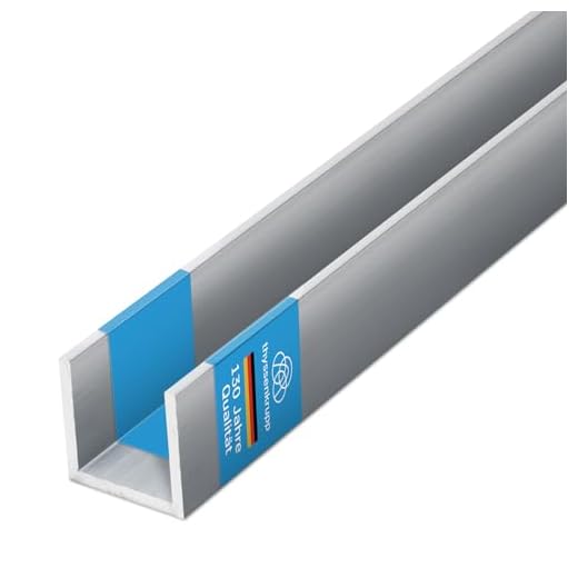 thyssenkrupp U-Profil Aluminium gepresst 10x10x10x2 mm – 1000 mm Länge | Aluprofil U-Profil | EN AW-6060 | leicht, stabil & vielseitig einsetzbar