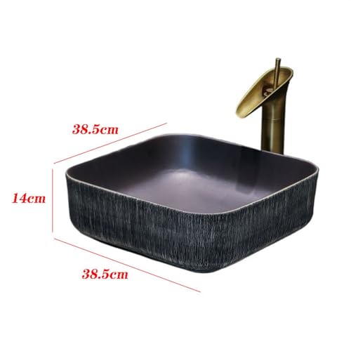 Lavabo redondo simple de cerámica para baños pequeños 5