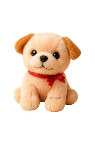 Image of Sitting Dog Soft Toy for Girls Boys Kids,Butter,Dog Animal Plush Stuffed Baby Teddy Gift Birthday, 23cm