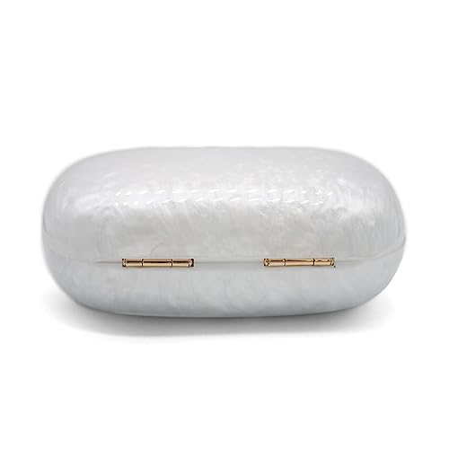 Image of Acrylic Evening Clutch Bag for Women Shell Shape Shoulder Crossbody Bag Glitter Marble Purse Handbag