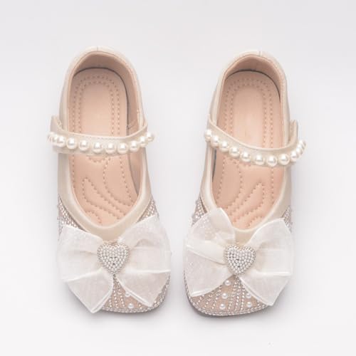 Girls Ballerina Dress Shoes with Bow Glittler Flower Wedding Party Princess Mary Jane Flats for Toddler/Little Kid4