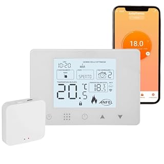 CRONOTERMOSTATO WIFI A BATTERIE PROGRAMMABILE SMARTPHONE APP ALEXA TERMOSTATO CALDAIA DA PARETE O BOX 503 display in ITALIANO con Gateway Zigbee