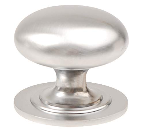 DIRECT DOOR HANDLES.® Victorian 50mm Diameter Heavy Solid Cupboard Knob with Fixing in Satin Chrome