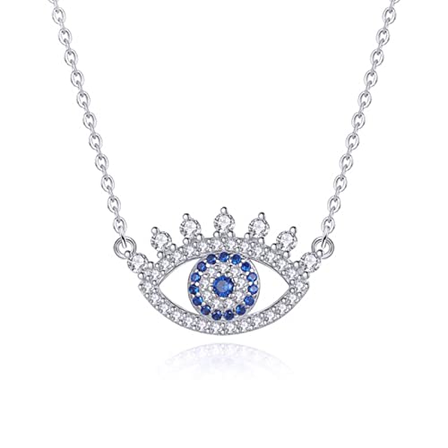 Collier oeil turc en cristal et pendentif coeur porte-bonheur pour femme