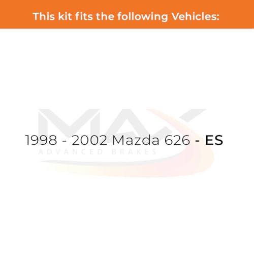 Image of Max Advanced Brakes Front & Rear Brake Kit Compatible With 1998 1999 2000 2001 2002 Mazda 626 ES Replacement Premium OE Disc Brake Rotors and Ceramic Brake Pads
