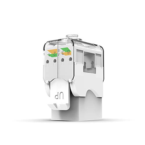AMPCOM CAT6 Tool-Less RJ45 UTP Keystone Jack, No Punch-Down Tool Required Module Coupler -10 Pack White - Thumbnail 6
